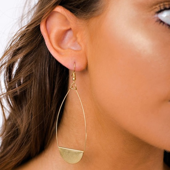 Teardrop Dangle Statement Earrings - Picture 2 of 3